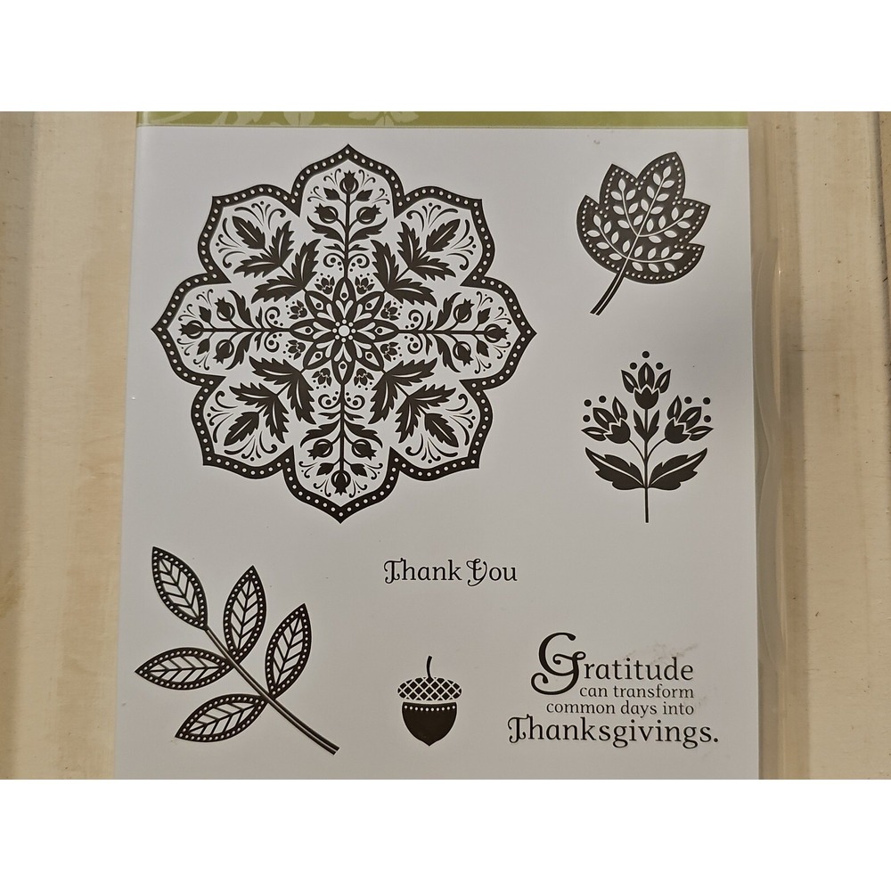 STAMPIN' UP! DAY OF GRATITUDE Stamp Set Leaves Fall Thanksgiving Acorn Holiday